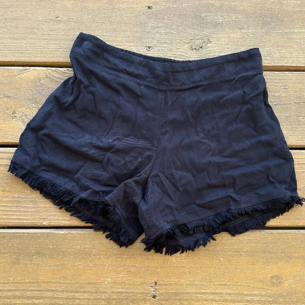 Maven Black Fray Hem Pull-on Shorts XS